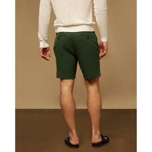 NEW ONIA men stretch linen traveler short in forest green - Picture 3 of 7